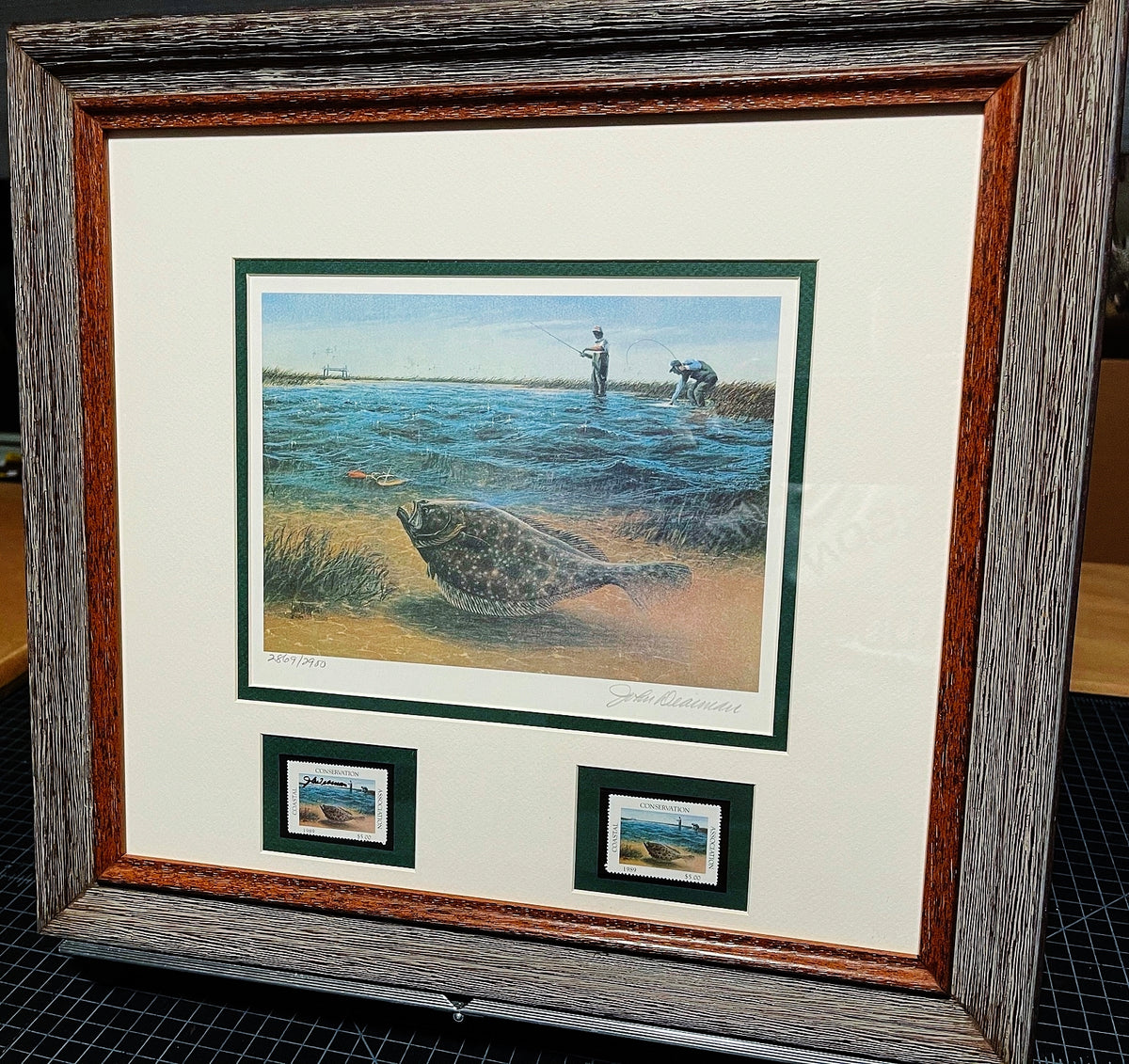 Tirage Timbre John Cowan 1986 - Coastal Conservation Association CCA - Encadré Et Signé