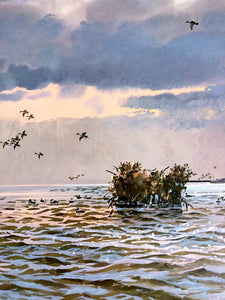 John P. Cowan Coming Home Lithograph - Pintail Duck Hunting - Brand New Super Custom Sporting Frame