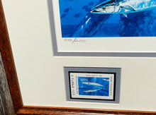 Load image into Gallery viewer, Al Barnes - 1993 Texas Saltwater Stamp Print With Double Stamps - Brand New Custom Sporting Frame