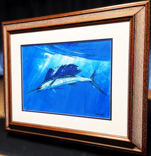 Load image into Gallery viewer, Al Barnes &quot;Marlin And Sailfish&quot; - Medium Framed Original Acrylic Paintings On Board - Brand New Custom Sporting Frame