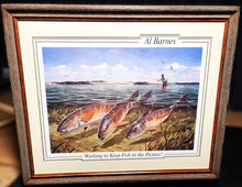 Load image into Gallery viewer, Al Barnes Working To Keep Fish In The Picture Lithograph Quality Poster - Brand New Super Custom Sporting  Frame