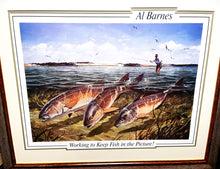 Load image into Gallery viewer, Al Barnes Working To Keep Fish In The Picture Lithograph Quality Poster - Brand New Super Custom Sporting  Frame