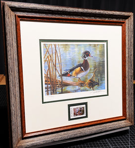 Bruce Miller - 2007 Texas Waterfowl Duck Stamp Print With Stamp - Brand New Custom Sporting Frame