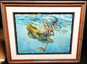Chance Yarbrough Crab Buoy Ambush GiClee Half Sheet Tripletail Scene - Brand New Custom Sporting Frame