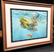 Load image into Gallery viewer, Chance Yarbrough Crab Buoy Ambush GiClee Half Sheet Tripletail Scene - Brand New Custom Sporting Frame