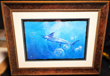 Load image into Gallery viewer, Chance Yarbrough Marlin And Moon Jellies GiClee Blue Marlin - Brand New Custom Sporting Frame