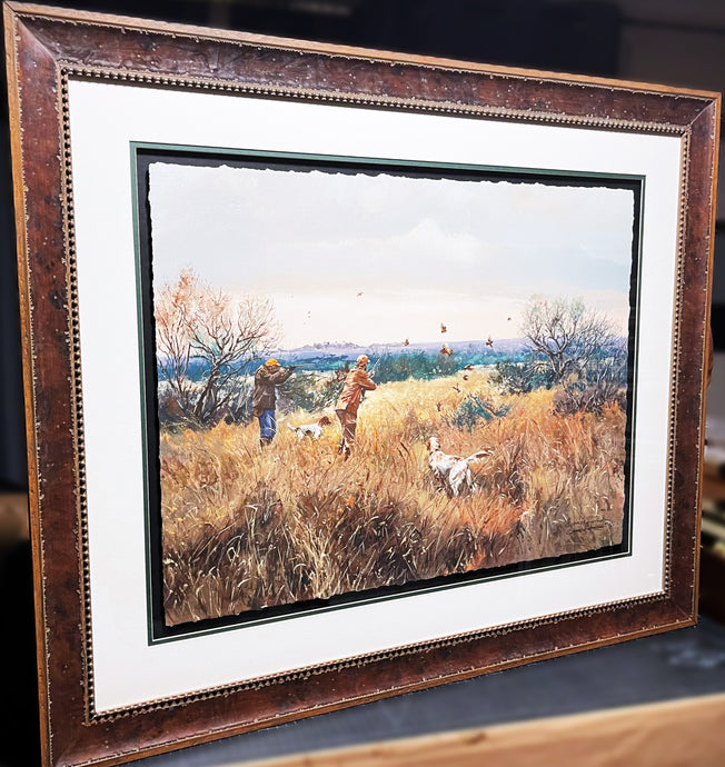 Chance Yarbrough Quail Country Covey GiClee Full Sheet - Artist Proof Edition  - Brand New Custom Sporting Frame