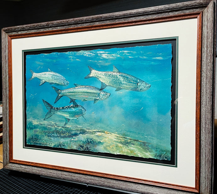 Chance Yarbrough Saltwater Silversides GiClee Full Sheet Artist Proof - Brand New Custom Sporting Frame