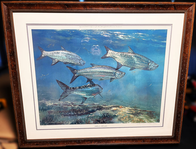 Chance Yarbrough Saltwater Silversides Lithograph Artist Proof Tarpon - Brand New Super Custom Sporting Frame  ***  SPRING SPECIAL  ***