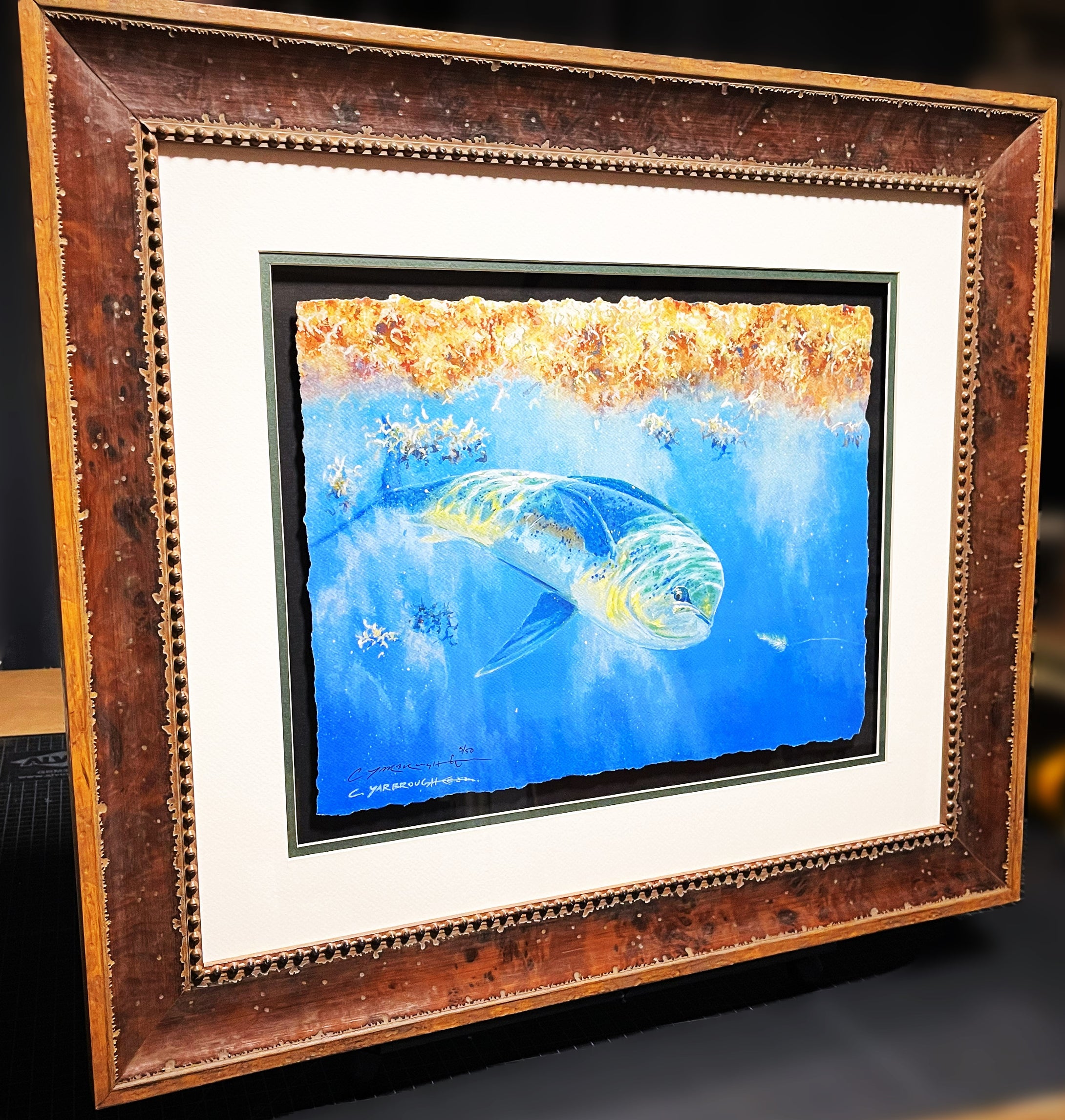 Chance Yarbrough Sargasso Stalker GiClee Deep Sea Bull Dorado - Brand New Super Custom Sporting Frame