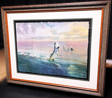 Load image into Gallery viewer, Chance Yarbrough Slicked Off GiClee Half Sheet- Fighting Tarpon - Brand New Super Custom Sporting Frame