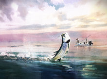 Load image into Gallery viewer, Chance Yarbrough Slicked Off GiClee Half Sheet- Fighting Tarpon - Brand New Super Custom Sporting Frame