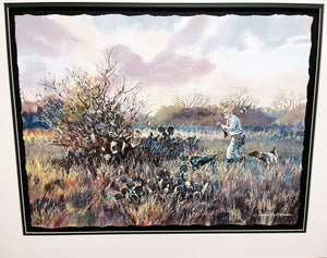 Chance Yarbrough Tribute To Herb GiClee Half Sheet - Quail Hunting With Herb Booth - Brand New Super Custom Sporting Frame