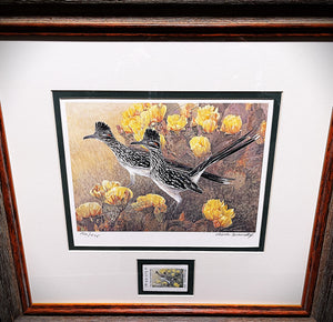 Charles Beckendorf 1995 Texas Non-Game Stamp Print With Stamp - Brand New Super Custom Sporting Frame