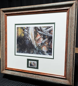 Charles McKay Freeman - "2000 Quail Unlimited Stamp Print With Stamp" - Brand New Custom Sporting Frame