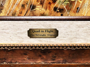 Clay McGaughy Quail In Flight Original Water Color Painting Full Sheet - Brand New Super Custom Sporting Frame