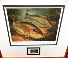 Load image into Gallery viewer, Diane Rome Peebles 2001 Texas State Saltwater Fishing Stamp Print With Stamp - Brand New Custom Sporting Frame