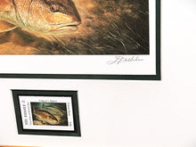 Load image into Gallery viewer, Diane Rome Peebles 2001 Texas State Saltwater Fishing Stamp Print With Stamp - Brand New Super Custom Sporting Frame