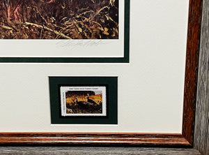 Eldridge Hardie 1989 Texas Turkey Stamp Print With Double Stamps - Brand New Custom Sporting Frame