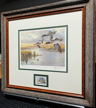 Load image into Gallery viewer, Herb Booth 1986 Texas Waterfowl Duck Stamp Print With Stamp - Brand New Custom Sporting Frame
