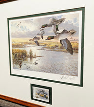 Load image into Gallery viewer, Herb Booth - 1986 Texas Waterfowl Duck Stamp Print With Stamp - Brand New Custom Sporting Frame