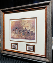 Load image into Gallery viewer, Herb Booth 1996 Texas Quail Stamp Print With Double Stamps Artist Proof - Brand New Super Custom Sporting Frame