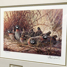 Load image into Gallery viewer, Herb Booth 1996 Texas Quail Stamp Print With Double Stamps Artist Proof - Brand New Super Custom Sporting Frame