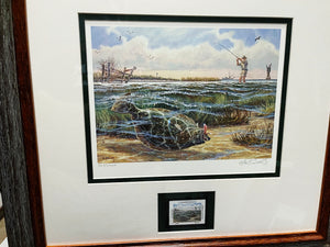 Herb Booth 1998 Coastal Conservation Association CCA Print W Stamp - Brand New Custom Sporting Frame