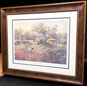 Herb Booth Brush Country Covey - Lithograph - Brand New Super Custom Sporting Frame