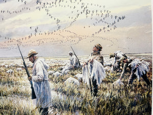 Herb Booth - Finishing Up - Lithograph Print - Hunting The Rice Fields Of Eagle Lake - Brand New Custom Sporting Frame