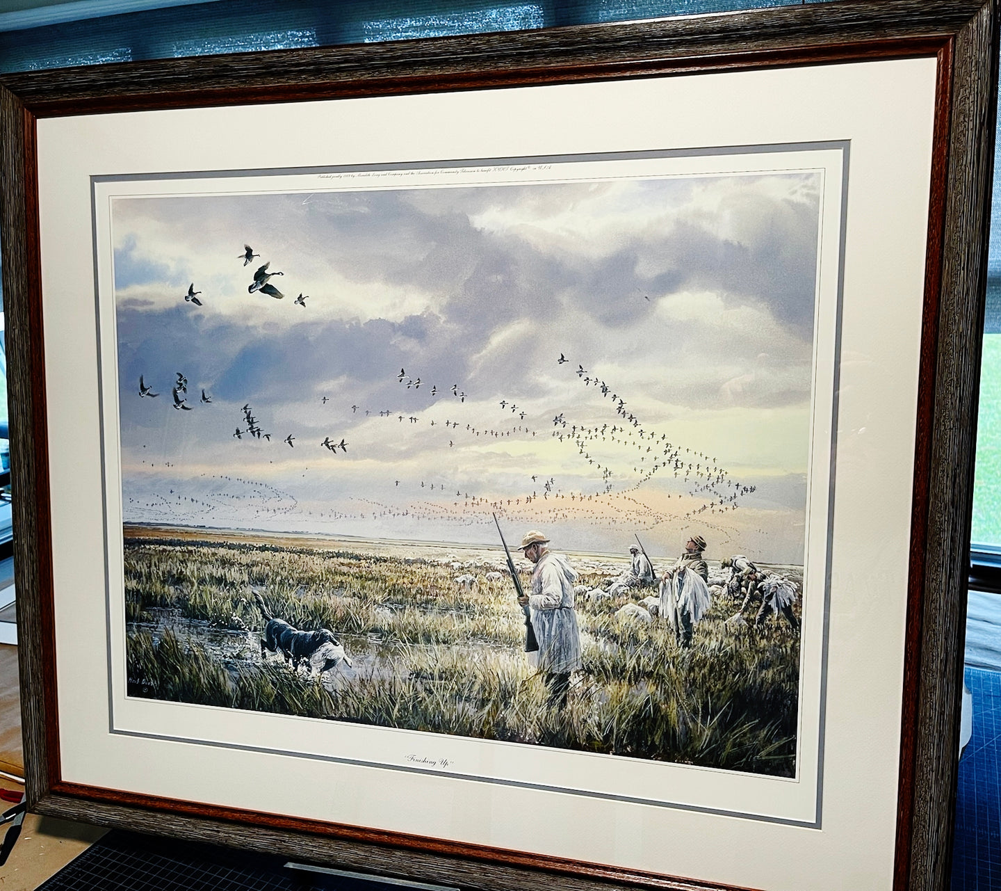 Herb Booth - Finishing Up - Lithograph Print - Hunting The Rice Fields Of Eagle Lake - Brand New Custom Sporting Frame