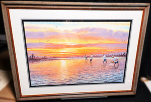 Herb Booth Red Fishing GiClee Full Sheet - Brand New Custom Sporting Frame