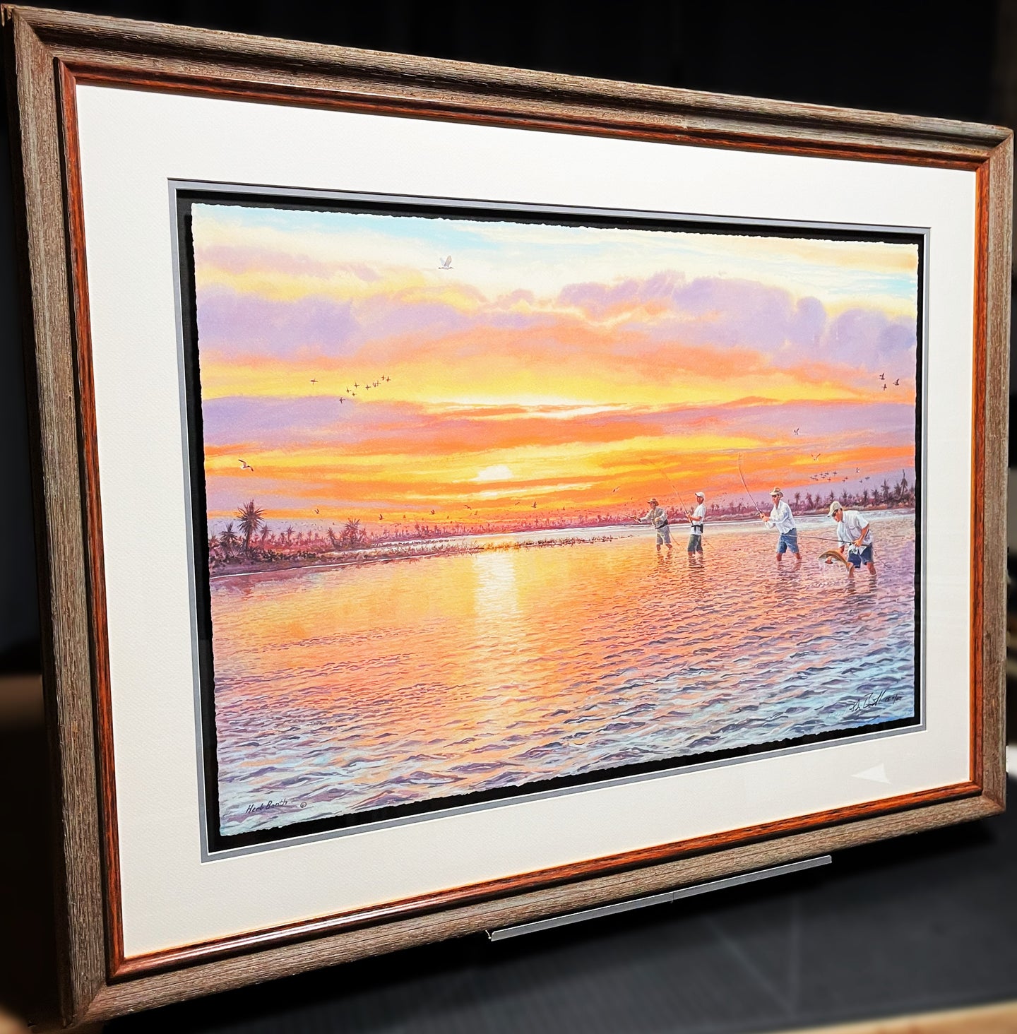 Herb Booth - Red Fishing - GiClee Full Sheet - Brand New Custom Sporting Frame