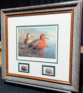 James Hautman - 1997 Texas Duck Stamp Print With Double Stamps - Brand New Custom Sporting Frame