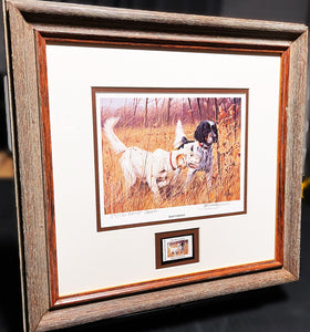 James Killen - 1988 Quail Unlimited Stamp Print With Stamp - Artist Proof - Brand New Custom Sporting Frame
