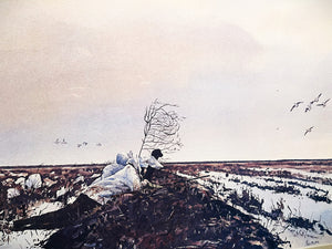 Jerry Newman Into The Wind Lithograph Print - Brand New Super Custom Sporting Frame