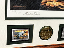 Load image into Gallery viewer, Joe Hautman 1992 Federal Duck Stamp Print Medallion Edition With Double Stamps - Brand New Super Custom Sporting Frame