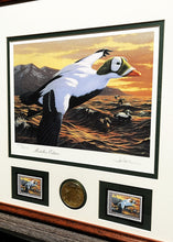 Load image into Gallery viewer, Joe Hautman 1992 Federal Duck Stamp Print Medallion Edition With Double Stamps - Brand New Super Custom Sporting Frame