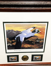 Load image into Gallery viewer, Joe Hautman 1992 Federal Duck Stamp Print Medallion Edition With Double Stamps - Brand New Super Custom Sporting Frame