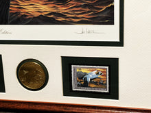 Load image into Gallery viewer, Joe Hautman 1992 Federal Duck Stamp Print Medallion Edition With Double Stamps - Brand New Super Custom Sporting Frame