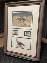 Load image into Gallery viewer, John Dearman - 1991 Texas Turkey Stamp Print Artist Proof 2 Stamps Original Inlay - Brand New Custom Sporting Frame