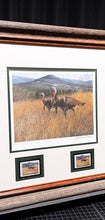 Load image into Gallery viewer, John Dearman 1996 Arkansas Wild Turkey Stamp Print With Double Stamps - Artist Proof - Brand New Super Custom Sporting Frame