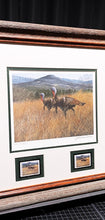 Load image into Gallery viewer, John Dearman 1996 Arkansas Wild Turkey Stamp Print With Double Stamps - Artist Proof - Brand New Custom Sporting Frame