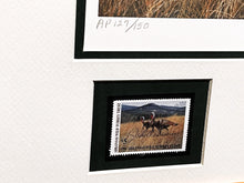 Load image into Gallery viewer, John Dearman 1996 Arkansas Wild Turkey Stamp Print With Double Stamps - Artist Proof - Brand New Custom Sporting Frame