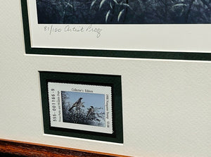 John Dearman 1998 Texas Non-Game Stamp Print With Stamp Artist Proof - Brand New Super Custom Sporting Frame