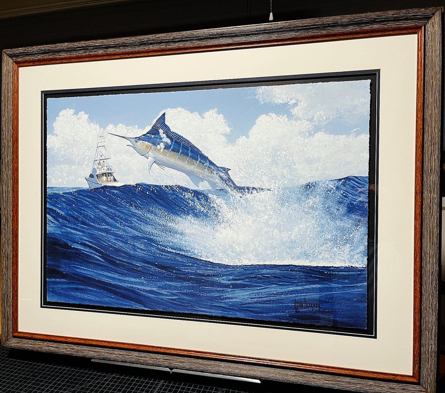 John Dearman - Above The Fray - Half Sheet GiClee - Brand New Custom Sporting Frame
