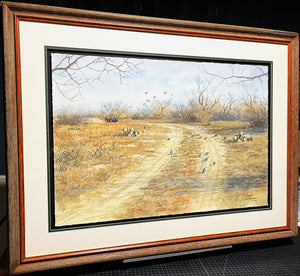 John Dearman  Blue Quail - GiClee Full Sheet - Brand New Custom Sporting Frame