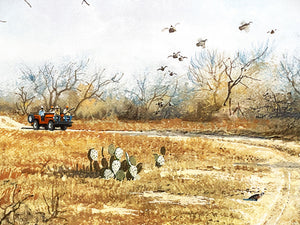 John Dearman Blue Quail - GiClee Full Sheet - Brand New Custom Sporting Frame
