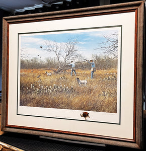 John Dearman Clear Covey Lithograph With Rare Pointer Remarque - Brand New Custom Sporting Frame