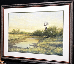 John Dearman - Mourning Dove On The Move - Original Water Color Painting - Brand New Custom Sporting Frame